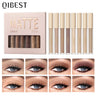 QIBEST 8 Colors Liquid Eyeshadow Sets Matte Eyeshadow Long Lasting Waterproof Eye Shadow Pigments Nude Professional Makeup Kits