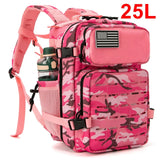 QT&QY 25L/45L Tactical Military Backpack for Men and Women Army Assault Pack Bag Small School Rucksack with Bottle Holder