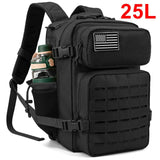 QT&QY 25L/45L Tactical Military Backpack for Men and Women Army Assault Pack Bag Small School Rucksack with Bottle Holder