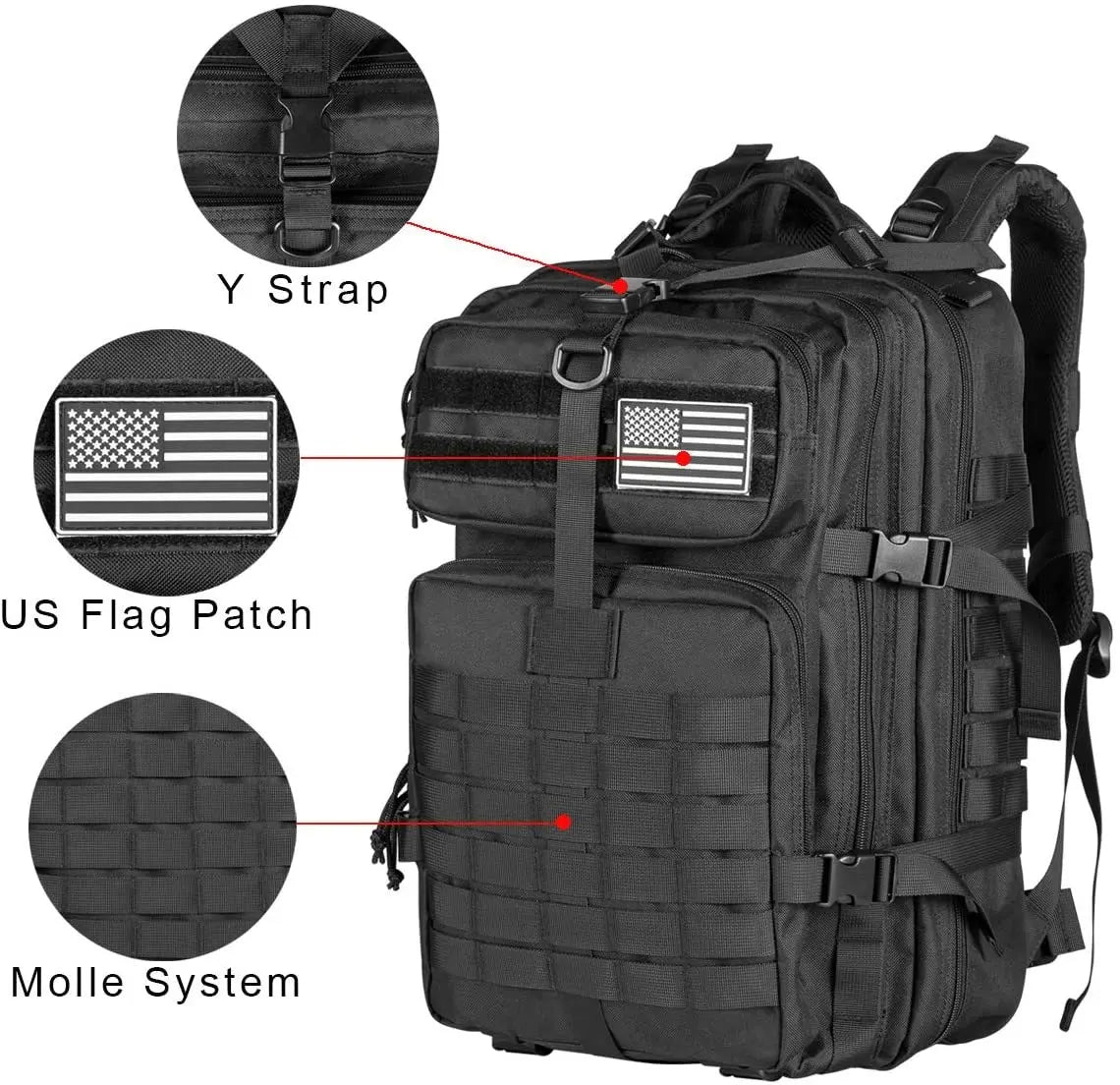 QT&QY 30/45L Man Tactical Backpacks Military Traveling Bags Army Outdoor 3P Assault Pack EDC Molle Pack For Trekking Hunting Bag