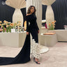 Qanz Luxury Saudi Arabia Evening Dresses Full Sleeves Satin Flowers Formal Occasion For Women Long Train Abendkleider Luxus 2024