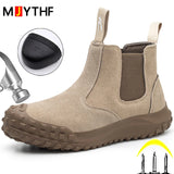 Quality Men Work Boots Anti-smash Anti-puncture Safety Shoes Chelsea Boots Anti-scald Welding Shoes Indestructible Men Boots