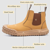 Quality Men Work Boots Anti-smash Anti-puncture Safety Shoes Chelsea Boots Anti-scald Welding Shoes Indestructible Men Boots