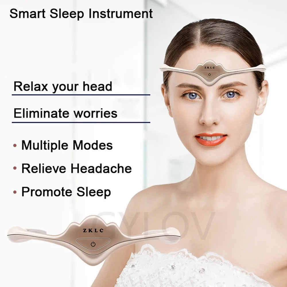 Queen Crown Smart Sleep Instrument Sleeping Aid Electric Head Massager Migraine Relief Relaxing Pulse Therapy Deep Sleep Tool