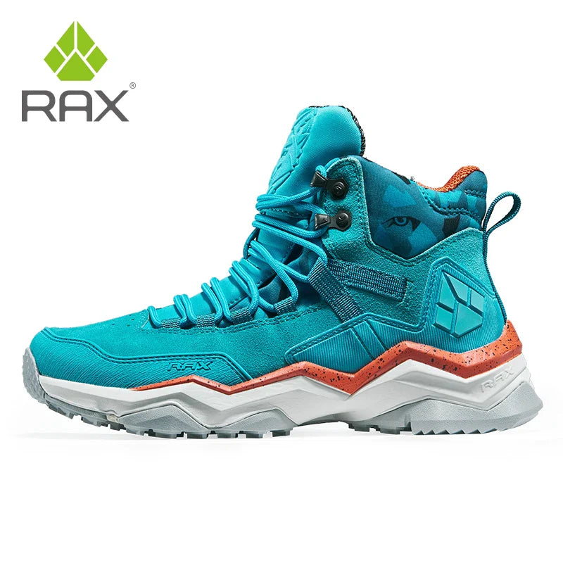 RAX Men Hiking Shoes Mid-top Waterproof Outdoor Sneaker Men Leather Trekking Boots Trail Camping Climbing Hunting Sneakers Women