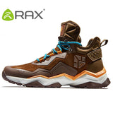 RAX Men Hiking Shoes Mid-top Waterproof Outdoor Sneaker Men Leather Trekking Boots Trail Camping Climbing Hunting Sneakers Women