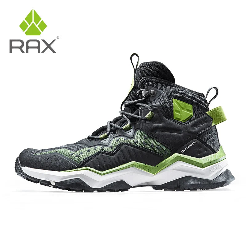 RAX Men Hiking Shoes Mid-top Waterproof Outdoor Sneaker Men Leather Trekking Boots Trail Camping Climbing Hunting Sneakers Women