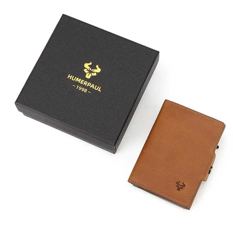 RFID Credit Cards Holder Genuine Leather Wallet with Money Clip Luxury Magic Trifold Wallets Coin Pocket Smart Pop Up Cardholder