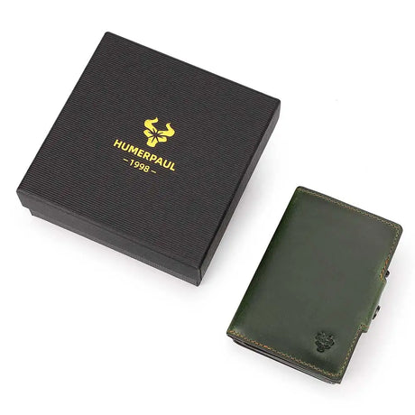 RFID Credit Cards Holder Genuine Leather Wallet with Money Clip Luxury Magic Trifold Wallets Coin Pocket Smart Pop Up Cardholder