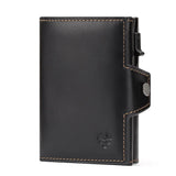 RFID Credit Cards Holder Genuine Leather Wallet with Money Clip Luxury Magic Trifold Wallets Coin Pocket Smart Pop Up Cardholder