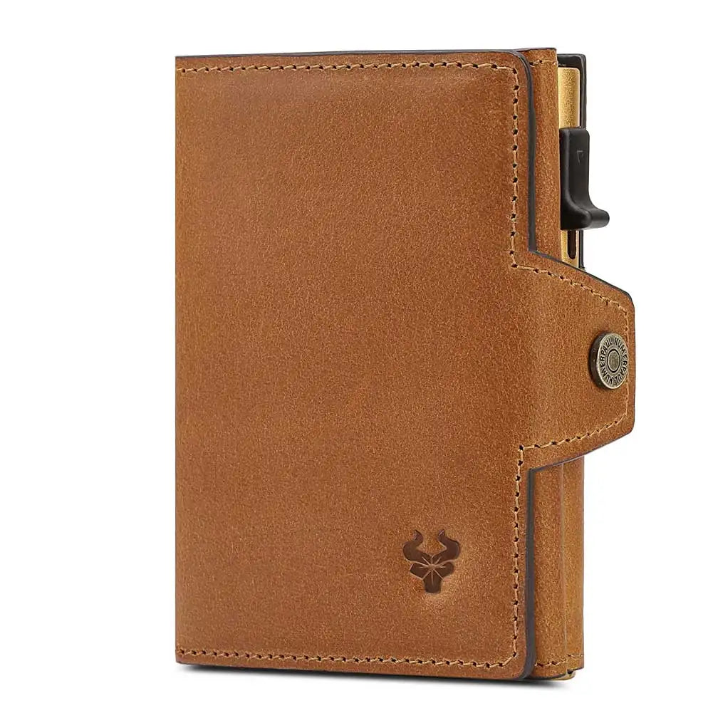 RFID Credit Cards Holder Genuine Leather Wallet with Money Clip Luxury Magic Trifold Wallets Coin Pocket Smart Pop Up Cardholder