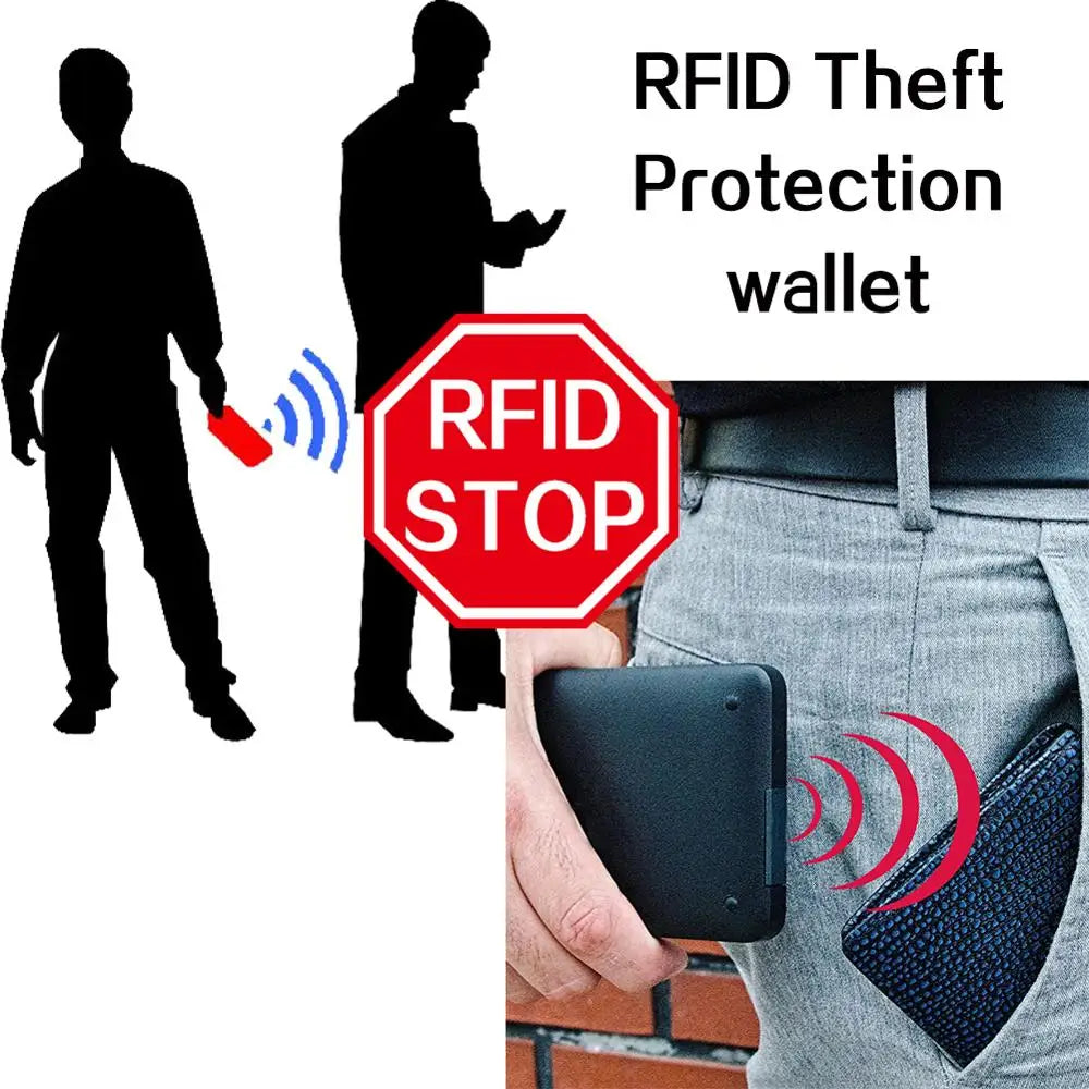 RFID Theft Protection Wallet Men's Canvas wallet Coin purse Triple folding short wallet father’s day gift-123-10sanze