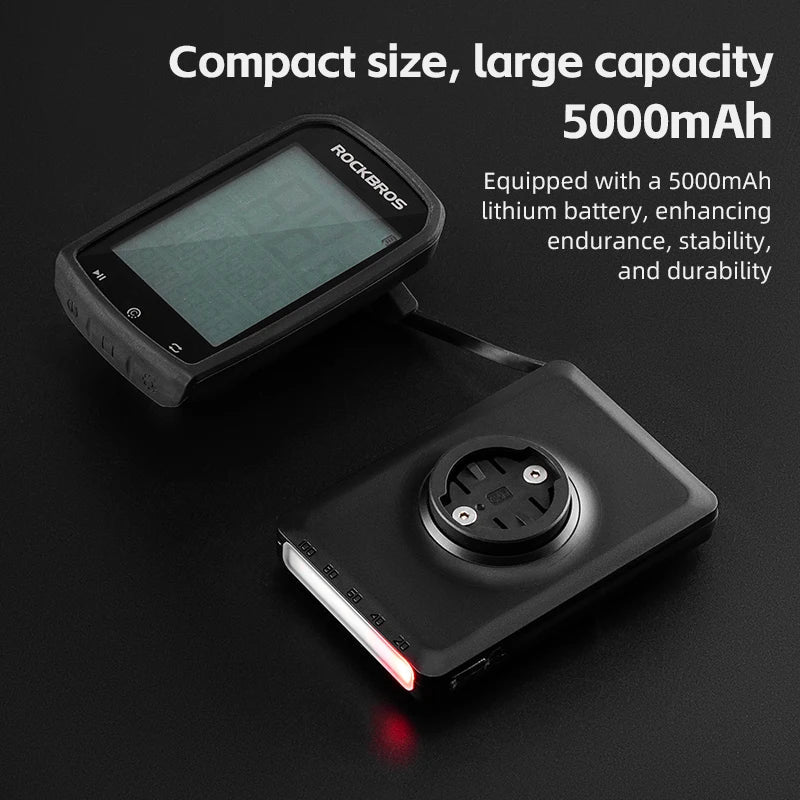ROCKBROS Bike Light With Built In 5000mAh Batter Bicycle Light Type-C Charging Waterproof Cycling Lamp Handlebar Flashlight