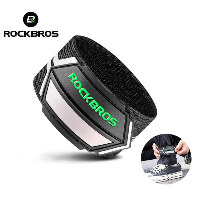 ROCKBROS Cycling Bicycle Pants Hand Clip Reflective Belt Sports Safety Running Bike Spirituality Light Belt Riding Ankle Support