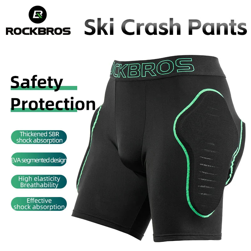 ROCKBROS Protective Padded Shorts Hip Butt Safety Protection Tailbone Shock Absorption Skiing Snowboard Skating Sports Underwear