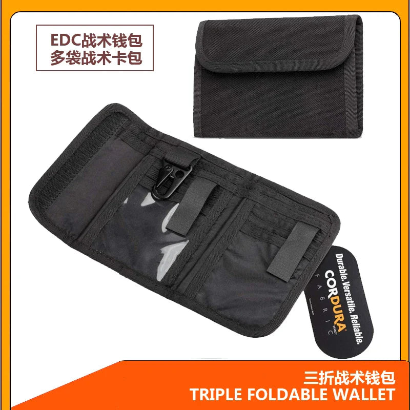 ROCOTACTICAL Triple Fold Wallet Bag Tactical Wallet Pouch Waterproof Wallet ID Holder Tactical Cards Holder Pouch