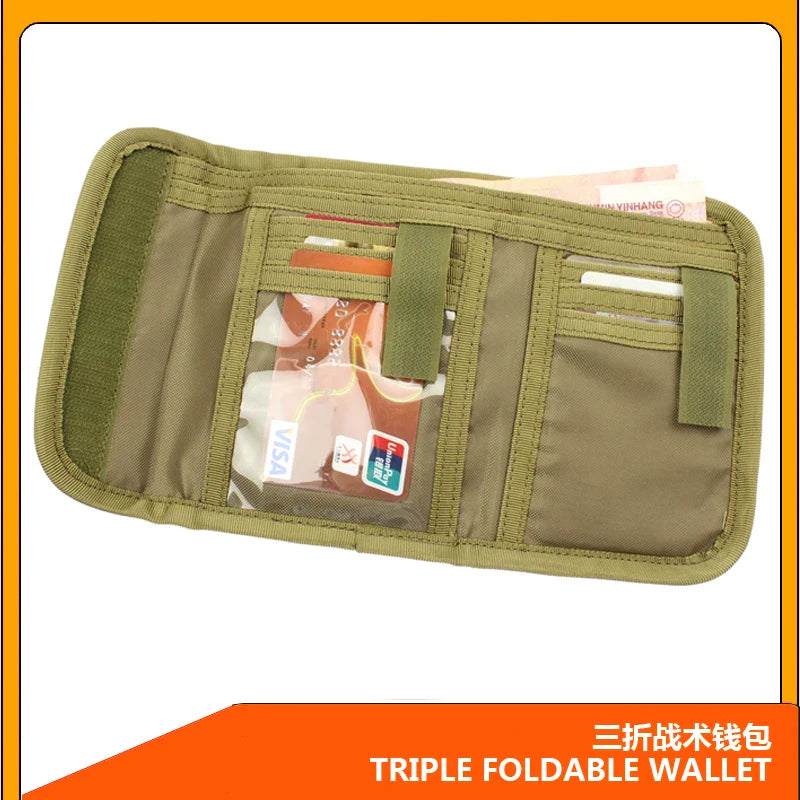 ROCOTACTICAL Triple Fold Wallet Bag Tactical Wallet Pouch Waterproof Wallet ID Holder Tactical Cards Holder Pouch