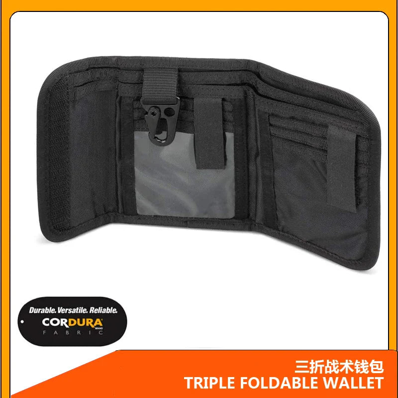 ROCOTACTICAL Triple Fold Wallet Bag Tactical Wallet Pouch Waterproof Wallet ID Holder Tactical Cards Holder Pouch