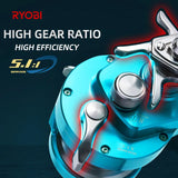 RYOBI RANMI JIGGER BT 50 Reel Fishing Wheel Max Drag 16KG Gear Ratio 5.1:1 8+1BB Fight Shark Slow Jigging Reels