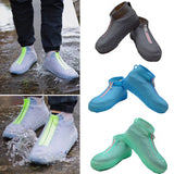 Rain Shoes Cover Solid Color Non Slip Shoes Case Zipper Silicone Waterproof Shoe Covers Reusable man Waterproof shoe cover