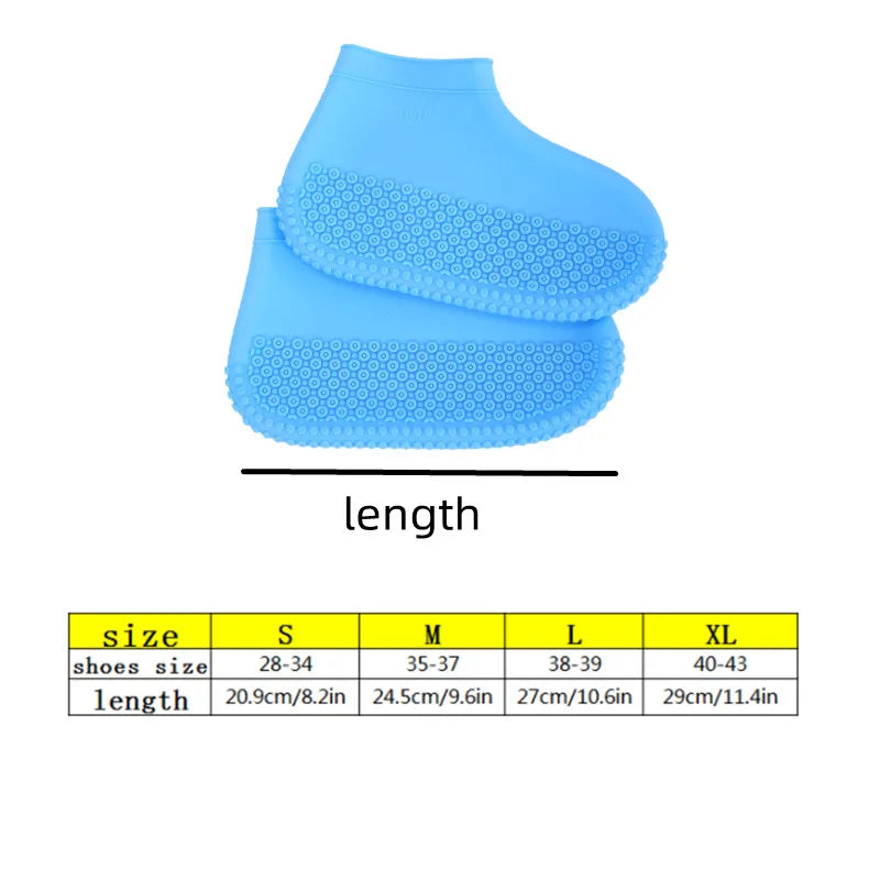 Rain Shoes Cover Solid Color Non Slip Shoes Case Zipper Silicone Waterproof Shoe Covers Reusable man Waterproof shoe cover