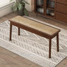 Rattan Bench long Chair Household Solid Wood Dining Chair Japanese Style Log Long Bench Bed End Stool Shoe Changing Stool