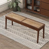 Rattan Bench long Chair Household Solid Wood Dining Chair Japanese Style Log Long Bench Bed End Stool Shoe Changing Stool