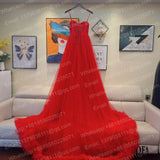 Red Ball Gown Quinceanera Dresses Vestidos De 15 Años Elegant Beads Ruffles Wedding Gowns Lace-Up