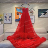 Red Ball Gown Quinceanera Dresses Vestidos De 15 Años Elegant Beads Ruffles Wedding Gowns Lace-Up