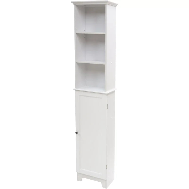 Redmon Shaker Style Tall Floor Shelf with Lower Cabinet 13.375" W X 8.00" D X 65.00" H  Kitchen Island  Kitchen Cabinets