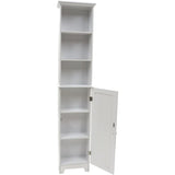 Redmon Shaker Style Tall Floor Shelf with Lower Cabinet 13.375" W X 8.00" D X 65.00" H  Kitchen Island  Kitchen Cabinets