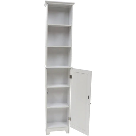 Redmon Shaker Style Tall Floor Shelf with Lower Cabinet 13.375" W X 8.00" D X 65.00" H  Kitchen Island  Kitchen Cabinets