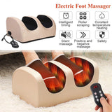 Remote Control Electric Foot Massager Machine Heating Therapy Shiatsu Kneading Roller Vibrator Hot Compression Deep Muscles Gift