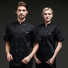 Restaurant Cafeteri Back Kitchen Breathable Mesh Chef Work Uniform for Men and Women Short Sleeved Summer Hotel