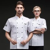 Restaurant Cafeteri Back Kitchen Breathable Mesh Chef Work Uniform for Men and Women Short Sleeved Summer Hotel