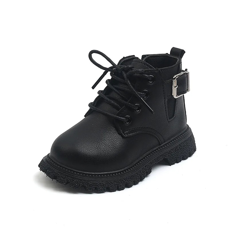 Retro Children's Riding Boots 2024 Spring Autumn Ankle Boots Fashion Kids Girls Casual Shoes Top Quality Boys Baby Leather Boots