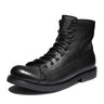 Retro Men Boots Handmade Toe Polish Men Ankle Boots Casual Leather High-top Shoes Platform Motorcycle Booties New Bota Masculina