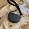 Retro Solid Color Saddle Bag High Quality Leather Shoulder Bags for Women 2024 New Simple Ladies Crossbody Bag Designer Handbags