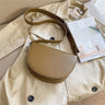 Retro Solid Color Saddle Bag High Quality Leather Shoulder Bags for Women 2024 New Simple Ladies Crossbody Bag Designer Handbags
