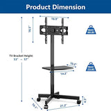 Rfiver Universal Cart for Mobile, 23-60 Inch Flat Screen TVs Up To 88lbs, Portable Rolling Stand with Mount Tv Stand