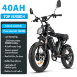 Ridstar Q20 Electric Bike 2000W 48V 40AH Waterproof  Powerful Dual motor 20*4.0 Fat Tire For Mountain Electric Bicycle For Adult