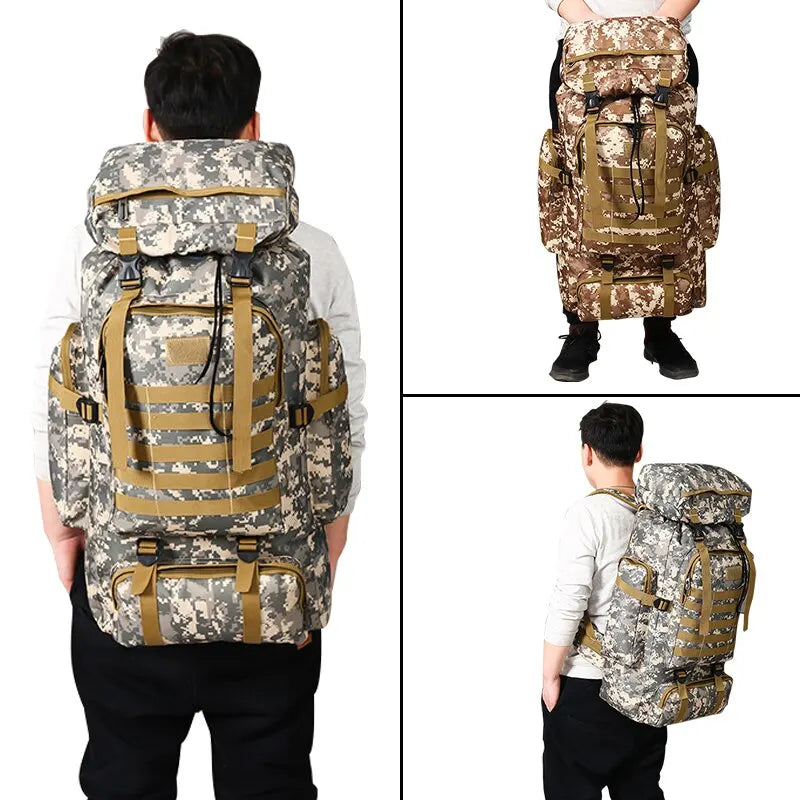 Rilibegan Military Men Travel Backpack Tactical Climbing Outdoor Hiking Camouflage Multifunctional Bag Military Backpack