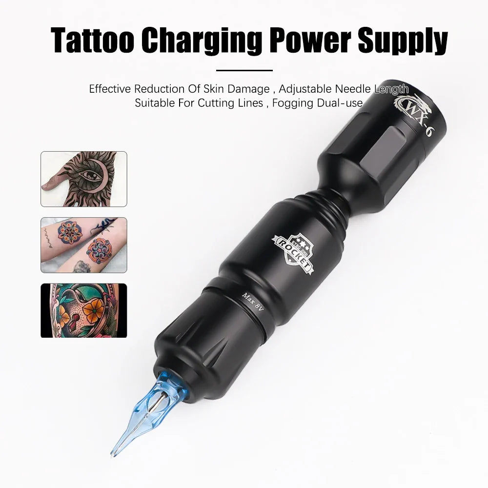 Rocket Mini Tattoo Machine Kit RCA Jack Rotary Tattoo Pen 1300 mAh Wireless Tattoo Battery Power Supply For Beginner Tattoo Sets