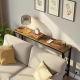 Rolanstar Console Table with Power Outlet, Narrow Sofa , 55.1" x 11.8" Farmhouse  Behind  Couch Hallway Entrance