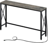 Rolanstar Console Table with Power Outlet, Narrow Sofa , 55.1" x 11.8" Farmhouse  Behind  Couch Hallway Entrance