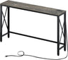 Rolanstar Console Table with Power Outlet, Narrow Sofa , 55.1" x 11.8" Farmhouse  Behind  Couch Hallway Entrance