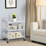 Rolling Trolley Cart 3 Shelves Hair Beauty Salon Spa Storage Equipment Organizer Kitchen Island Table