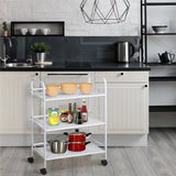 Rolling Trolley Cart 3 Shelves Hair Beauty Salon Spa Storage Equipment Organizer Kitchen Island Table