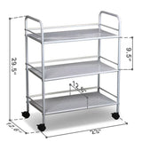 Rolling Trolley Cart 3 Shelves Hair Beauty Salon Spa Storage Equipment Organizer Kitchen Island Table