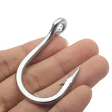 Rompin 10884 Stainless Steel No Rust Jig Lure Fishing Hooks White Strong Big Game Fish Tuna Bait Assist Fishhook Size 2/0-12/0